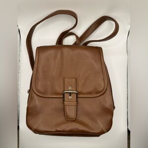 Elegant Brown Leather Backpack